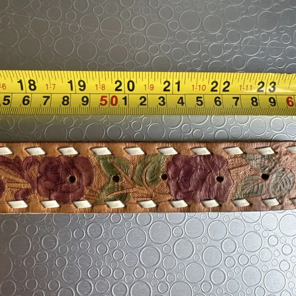 Girls Jenny Name Belt 4T 5 Tooled Leather Western Personalized Size XS Tan Multi